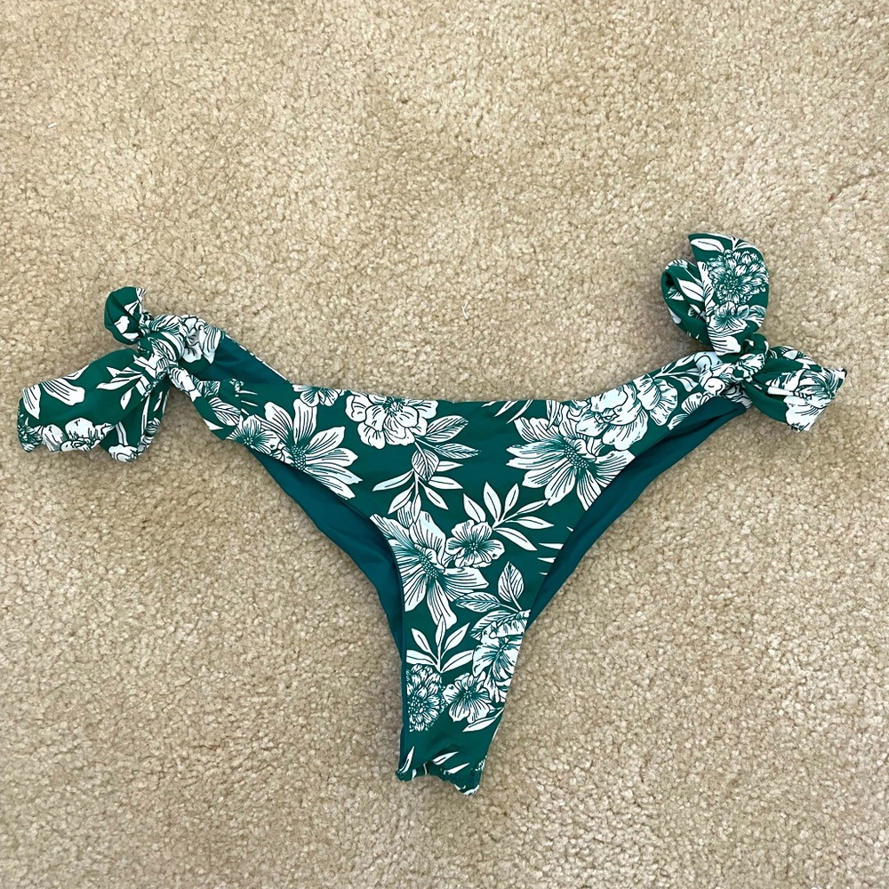 Green floral very cheeky bikini bottom